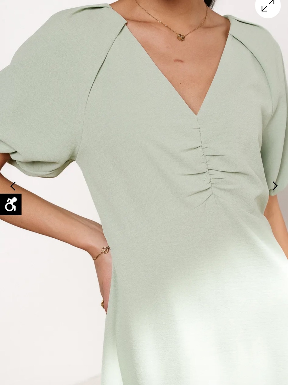 NWT bohme Maeve Midi Dress in Mint lined modest Size medium - Picture 3 of 14